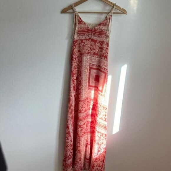 Zara Boho Flowy Coastal Macramé Tassels Maxi Beach Resort Vacation Dress XS / S - Picture 15 of 15